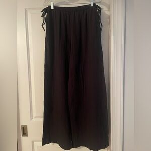 ASOS DESIGN elastic waist wide leg pants with adjustable ties on side